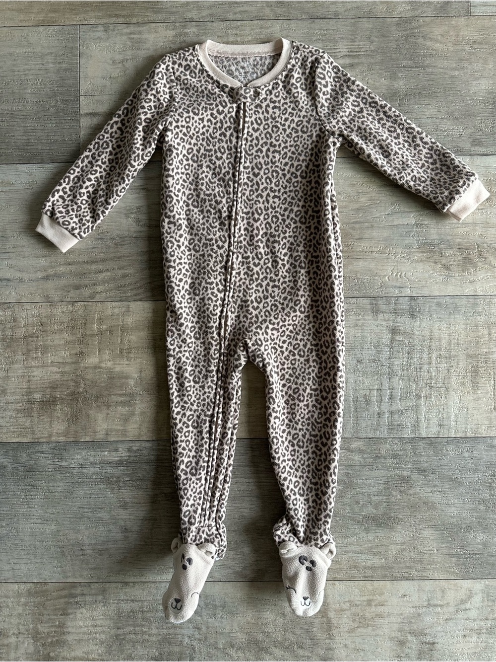 Carter's Toddler Girl Leopard Fleece Footed Sleeper 3T